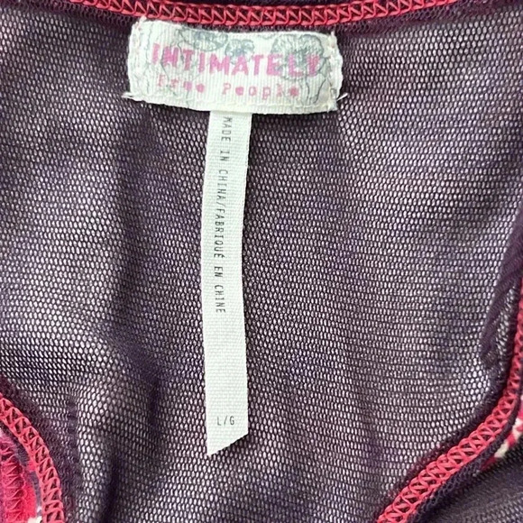 FREE PEOPLE Intimately Womens Chevron Bodycon Mini Dress Keyhole Front Sz L - Picture 6 of 11